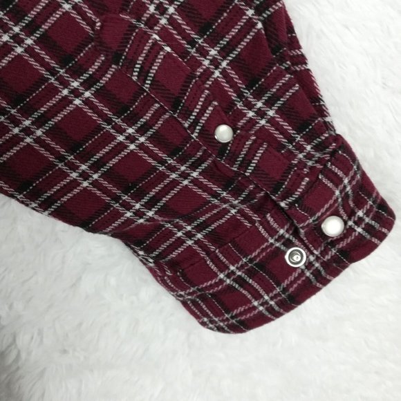 Haband Casual‎ Joe Mens Shirt Button Down Pearl Snaps Plaid Red Pockets XL - Picture 10 of 13